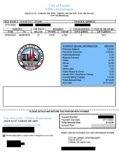 lorain ohio water bill.